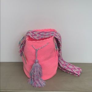 Wayuu Tribe crossbody bag light pink